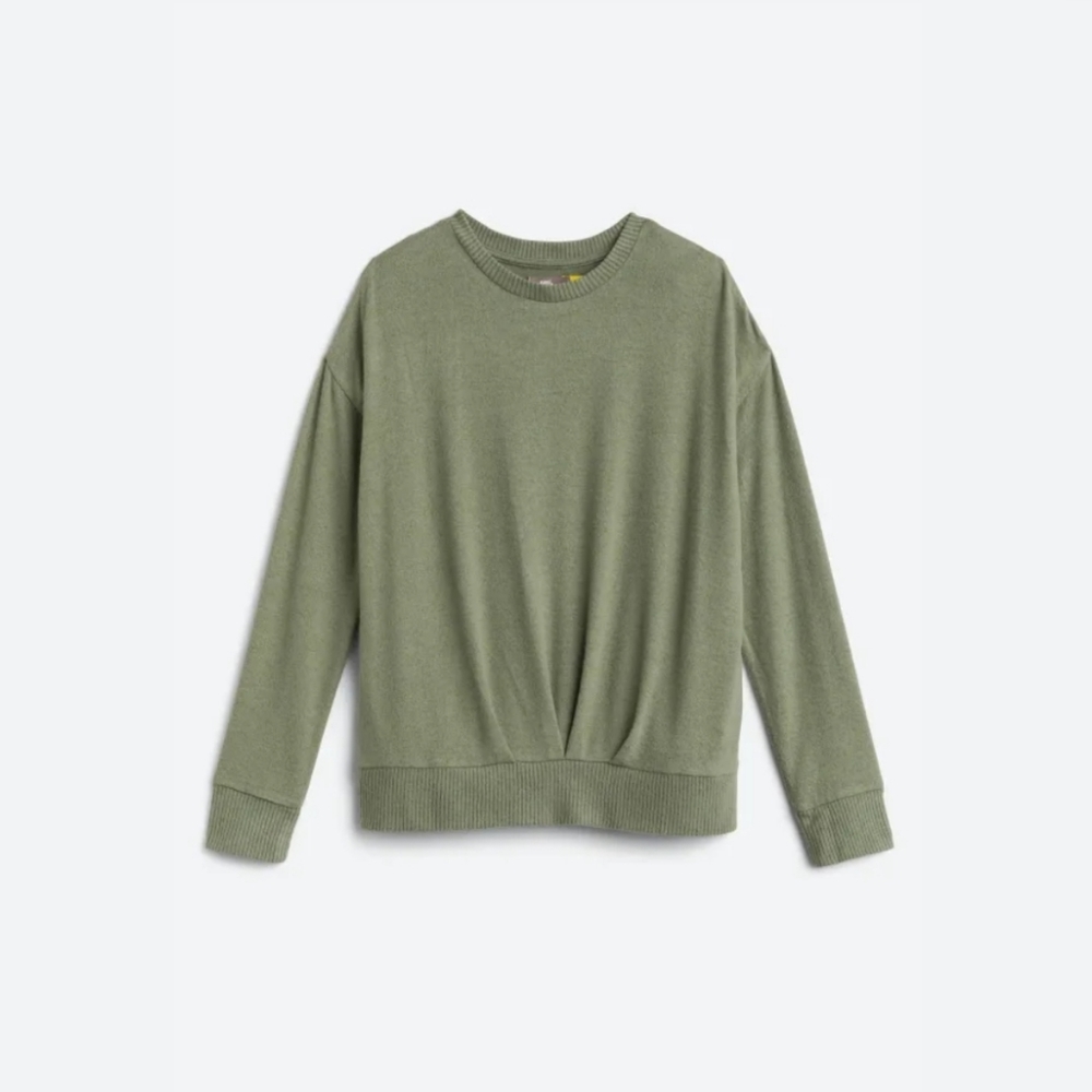 Olive green Rumi+Ryder brushed fleece Long-sleeved top